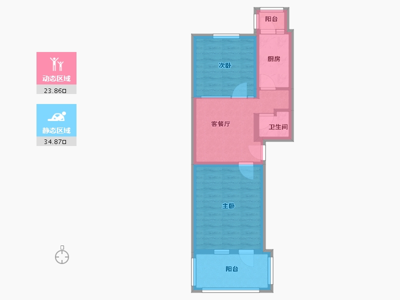 北京-北京市-南十里居10号院-45.60-户型库-动静分区