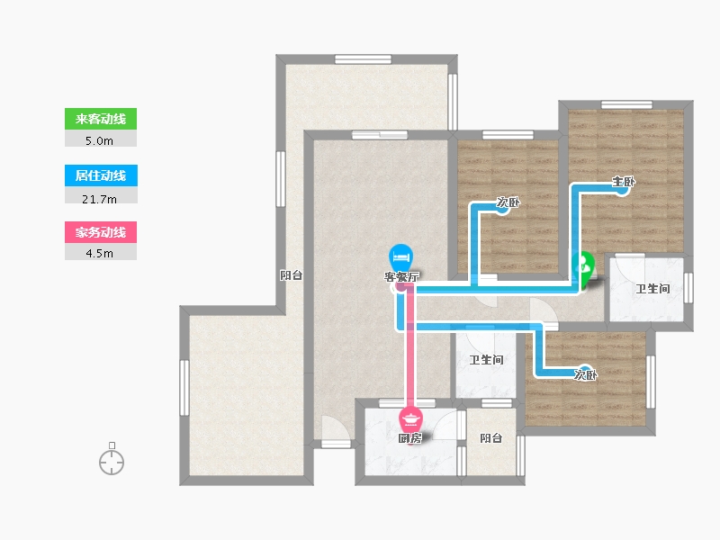 四川省-宜宾市-长江大院-104.00-户型库-动静线