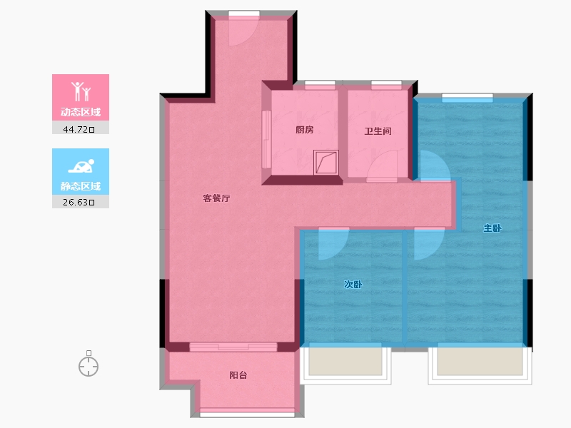 浙江省-台州市-富力溪庐-70.00-户型库-动静分区