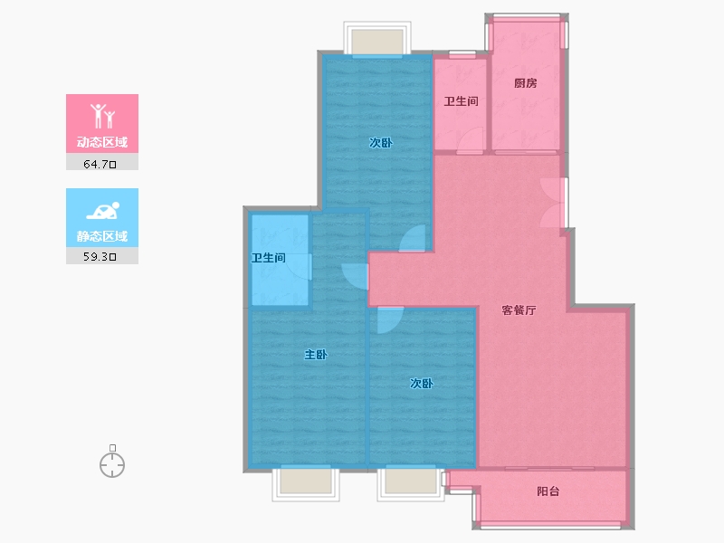 江苏省-南京市-上花园-119.00-户型库-动静分区