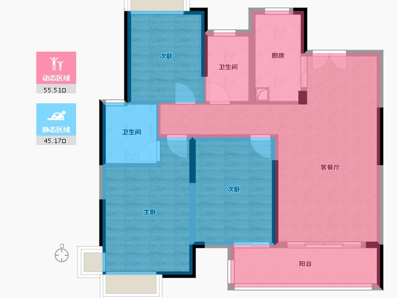 江西省-抚州市-樾龙门-90.40-户型库-动静分区