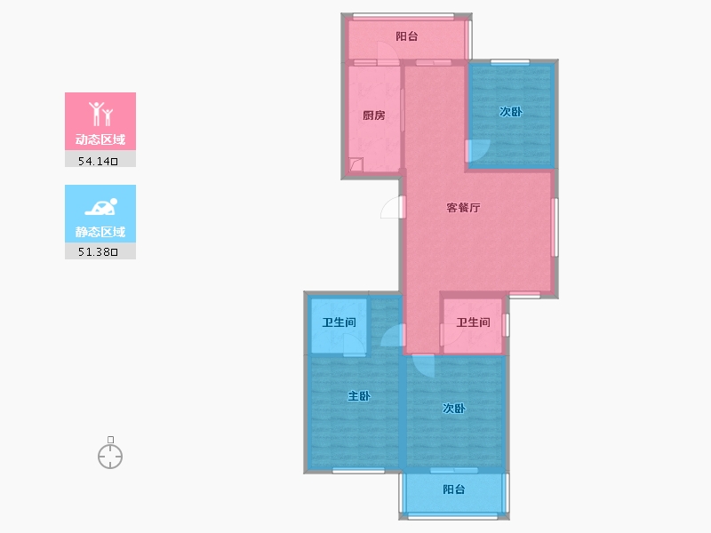 山西省-朔州市-华源万和城-A区-108.80-户型库-动静分区