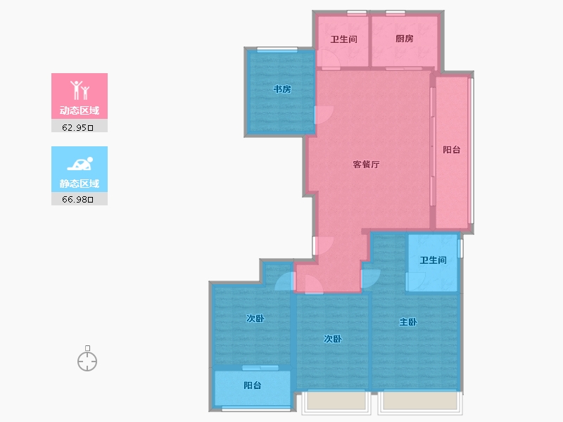 浙江省-杭州市-湖境观岚湾-111.20-户型库-动静分区