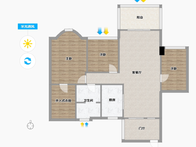 广东省-深圳市-佳兆业可园-93.32-户型库-采光通风