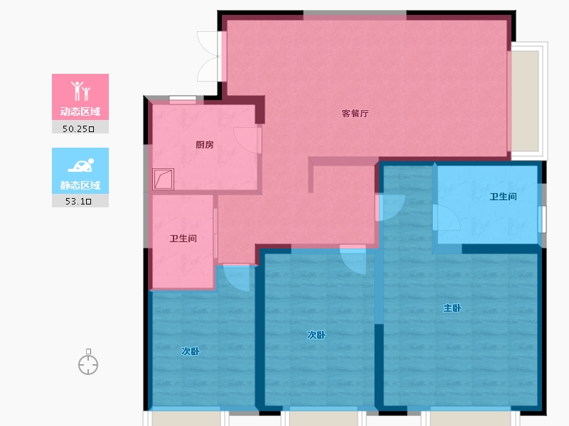 江苏省-南京市-证大阅江府-92.00-户型库-动静分区