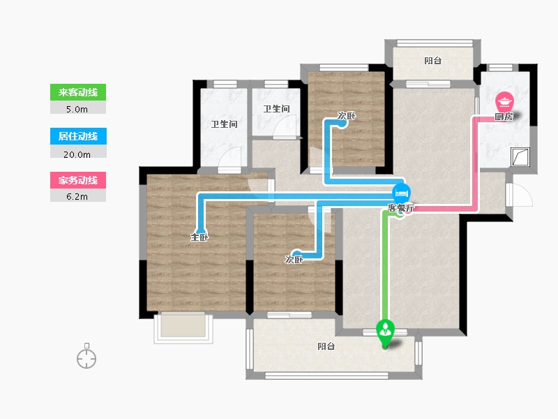 湖南省-永州市-中央新城-102.56-户型库-动静线