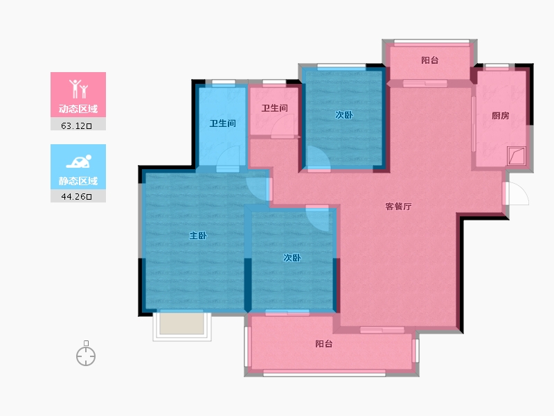 湖南省-永州市-中央新城-102.56-户型库-动静分区