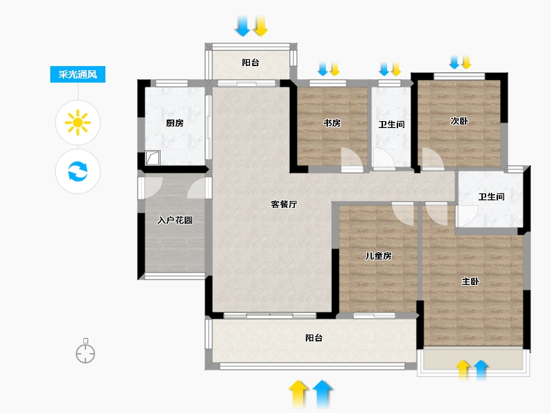 广东省-梅州市-锦绣首府-118.36-户型库-采光通风