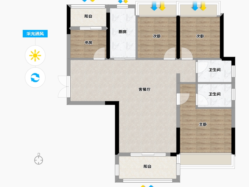 贵州省-贵阳市-天一观山阅-97.00-户型库-采光通风