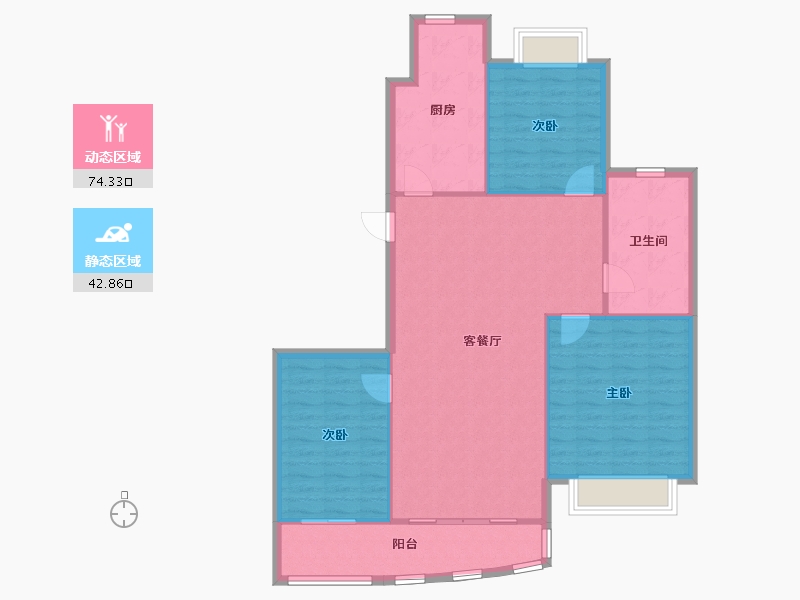 上海-上海市-金石苑(佳高路)-84.00-户型库-动静分区