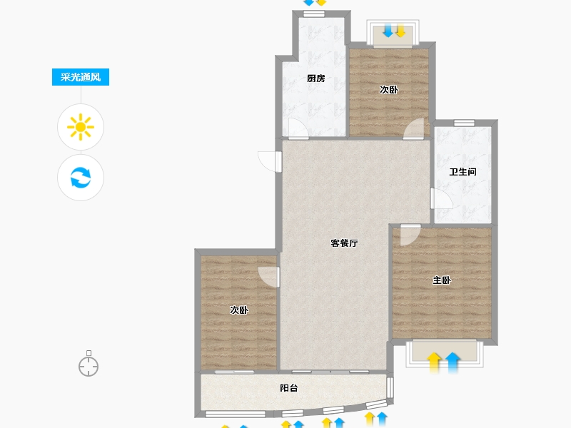 上海-上海市-金石苑(佳高路)-84.00-户型库-采光通风