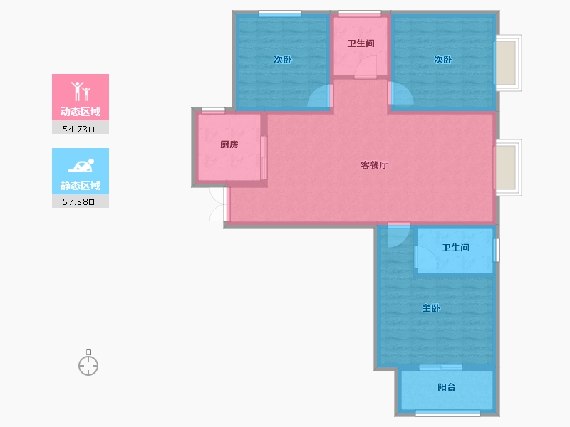 河南省-郑州市-东邢花园-100.80-户型库-动静分区