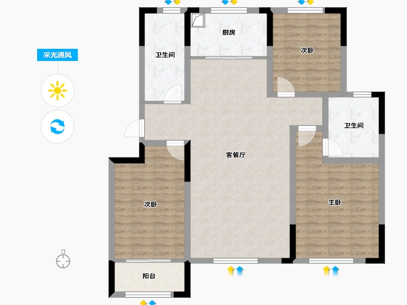 山东省-青岛市-南下庄小区-110.00-户型库-采光通风