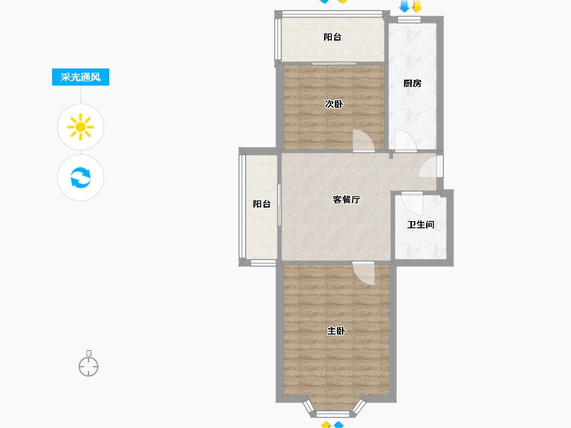 天津-天津市-嘉汇园-63.71-户型库-采光通风