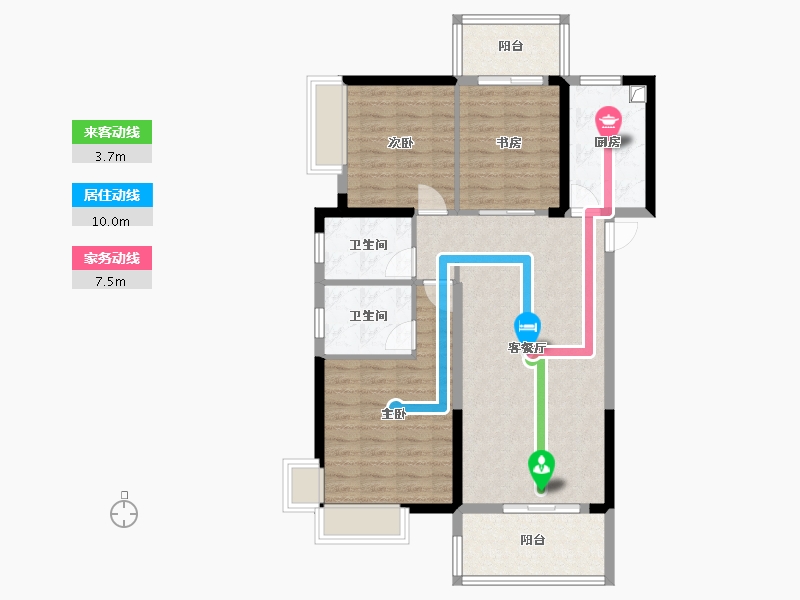 河南省-郑州市-中建滨水苑-92.90-户型库-动静线