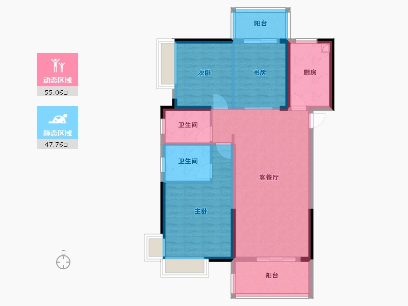 河南省-郑州市-中建滨水苑-92.90-户型库-动静分区