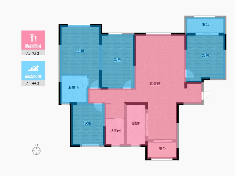 山东省-济南市-泰和新苑-133.60-户型库-动静分区