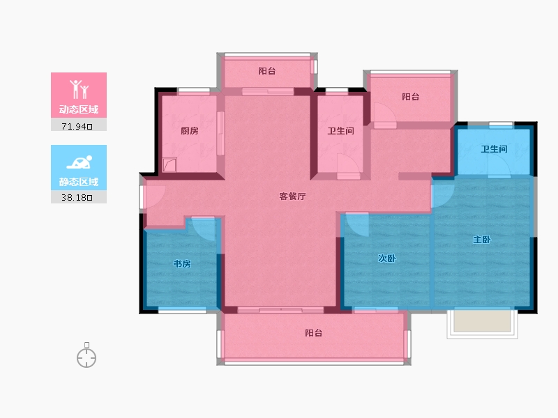 广东省-江门市-融创望江府-97.19-户型库-动静分区