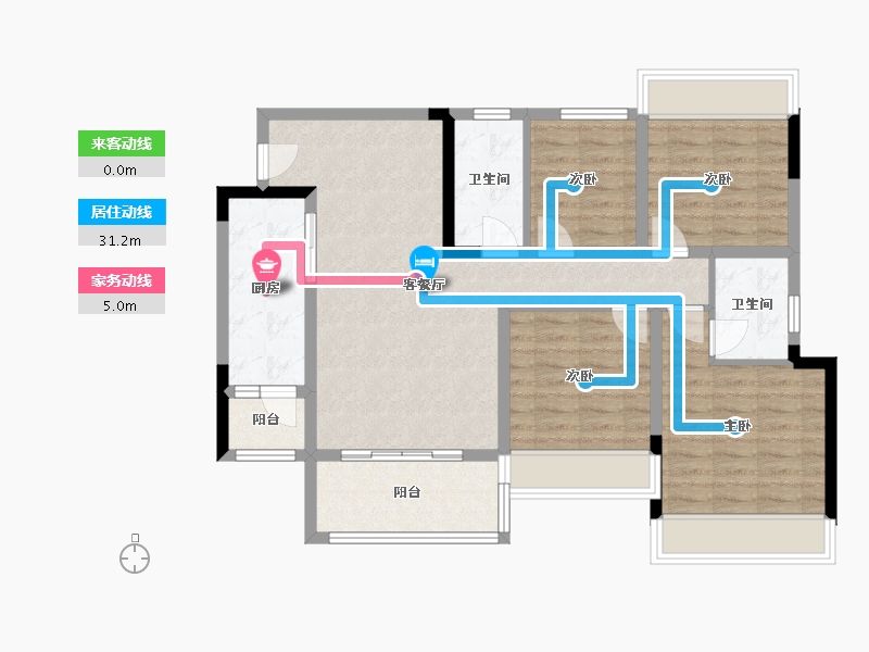 四川省-泸州市-万福天樾-96.80-户型库-动静线