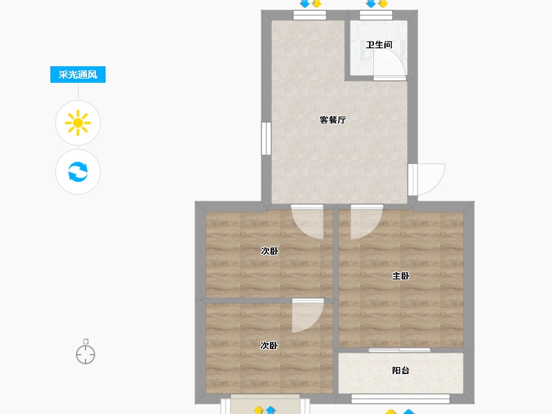 上海-上海市-长桥五村-44.00-户型库-采光通风