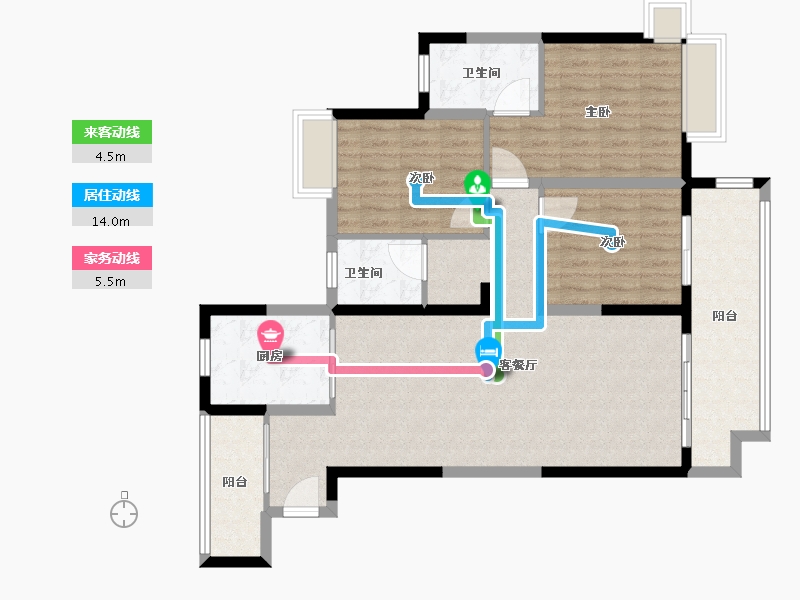 江苏省-淮安市-玖珑湾-104.00-户型库-动静线