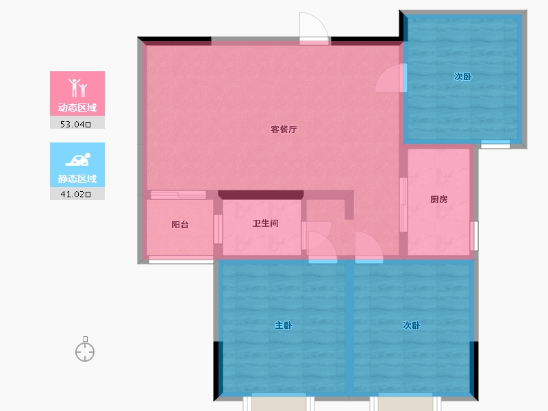 河南省-洛阳市-香堤小院-84.04-户型库-动静分区