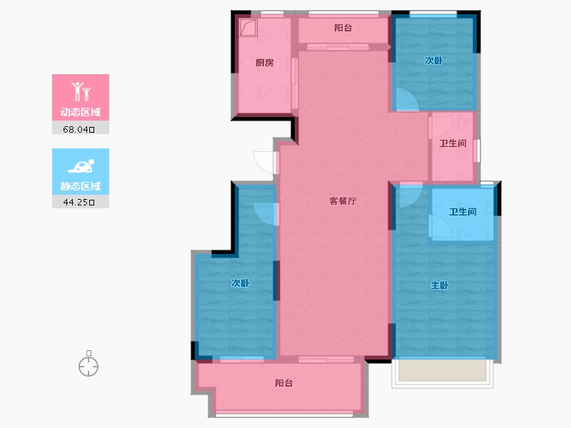 河南省-信阳市-正商书香华府-104.94-户型库-动静分区