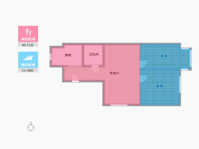 青海省-西宁市-西建苑小区-69.60-户型库-动静分区