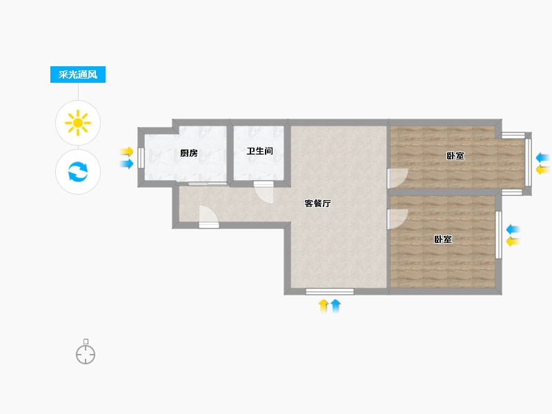 青海省-西宁市-西建苑小区-69.60-户型库-采光通风