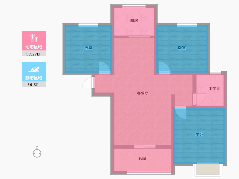 山西省-晋城市-梧桐苑-91.44-户型库-动静分区