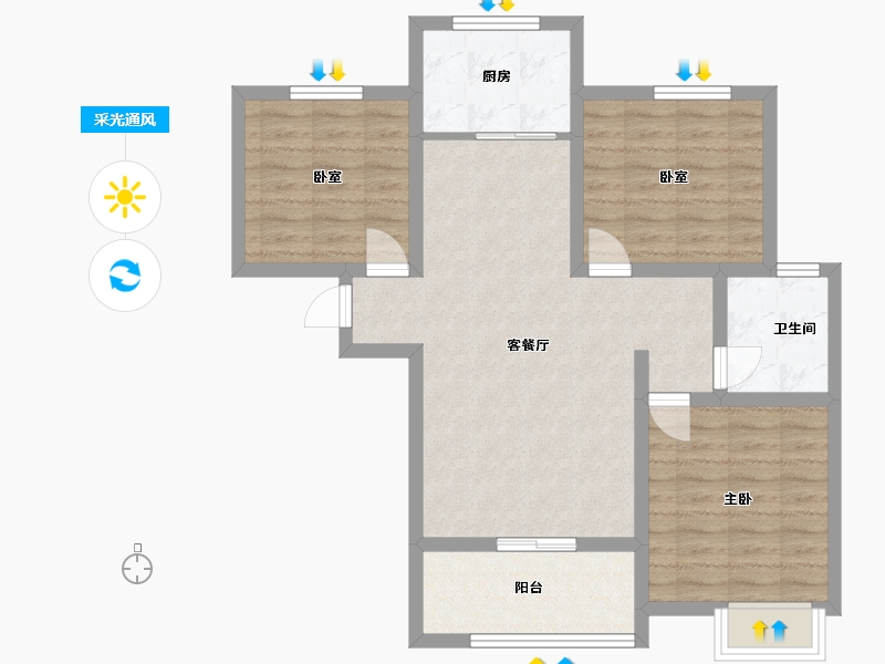 山西省-晋城市-梧桐苑-91.44-户型库-采光通风