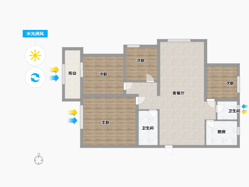 浙江省-杭州市-德圣博奥城-118.40-户型库-采光通风