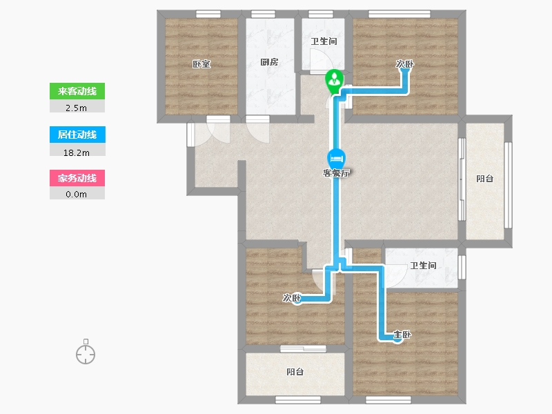 安徽省-合肥市-鹤翔园韵庭-96.00-户型库-动静线