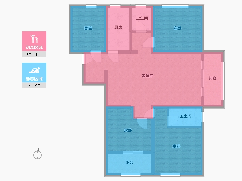 安徽省-合肥市-鹤翔园韵庭-96.00-户型库-动静分区