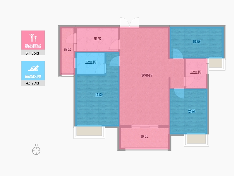 广东省-惠州市-金盛丽景-94.55-户型库-动静分区