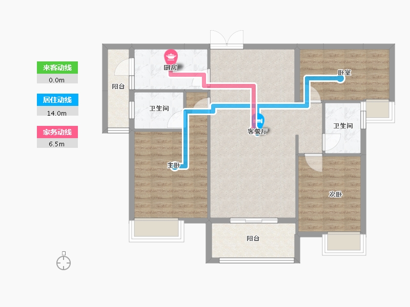 广东省-惠州市-金盛丽景-94.55-户型库-动静线