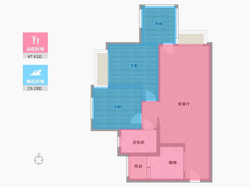 重庆-重庆市-千江凌云千江府-68.00-户型库-动静分区