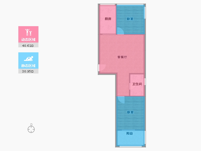 天津-天津市-瑞德里社区-69.85-户型库-动静分区