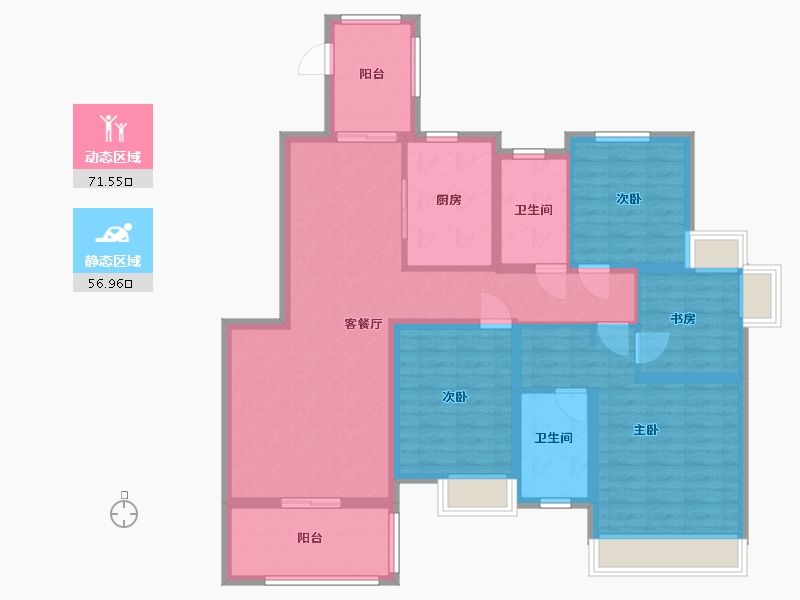 江苏省-盐城市-宝达香格里拉-114.40-户型库-动静分区