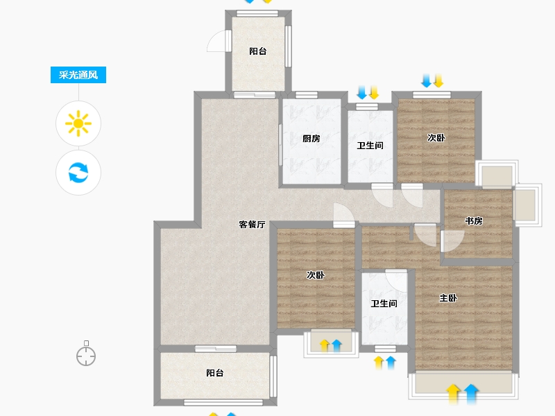 江苏省-盐城市-宝达香格里拉-114.40-户型库-采光通风