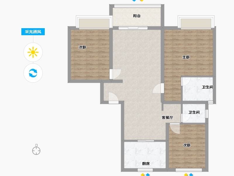 河南省-濮阳市-泰和悦府-92.00-户型库-采光通风