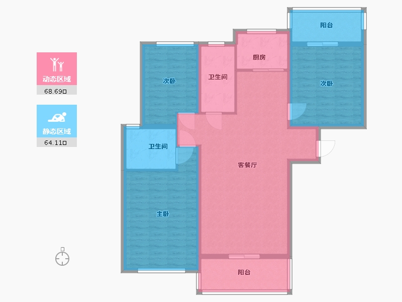 河南省-郑州市-中原区西岗村安置房-120.00-户型库-动静分区