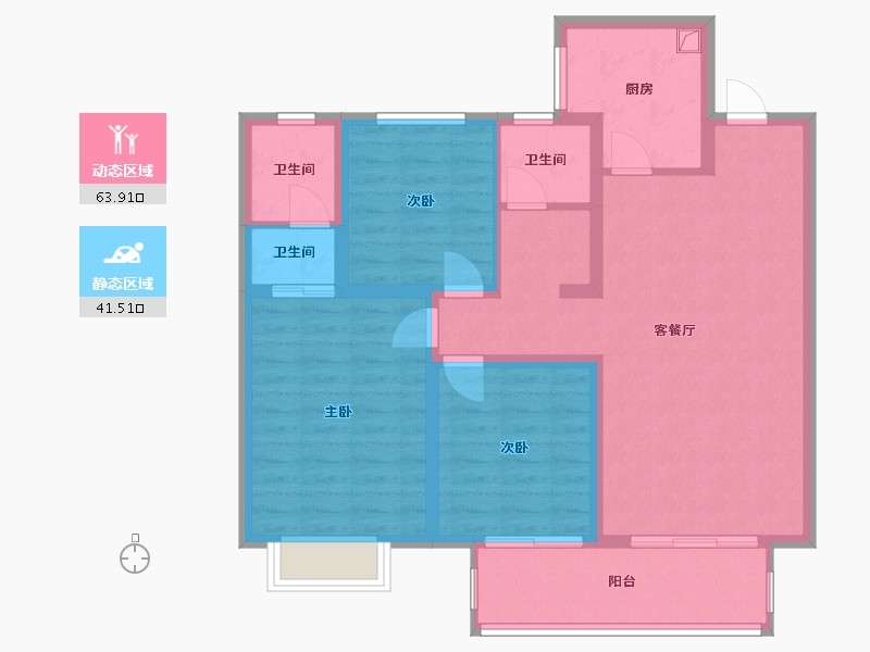 河南省-郑州市-君悦城-94.07-户型库-动静分区