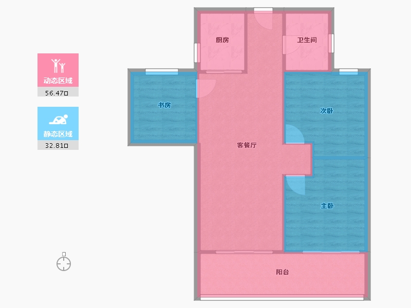 江苏省-无锡市-上品花园二期-东区-82.40-户型库-动静分区