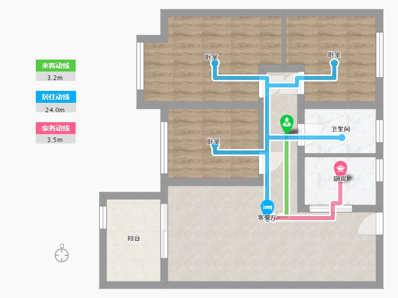 河南省-郑州市-智慧城三期-65.00-户型库-动静线