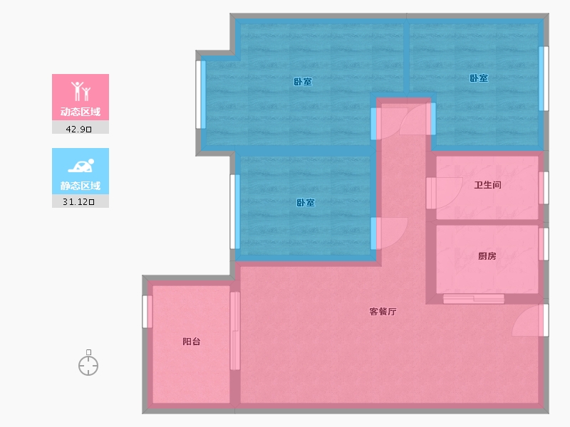 河南省-郑州市-智慧城三期-65.00-户型库-动静分区