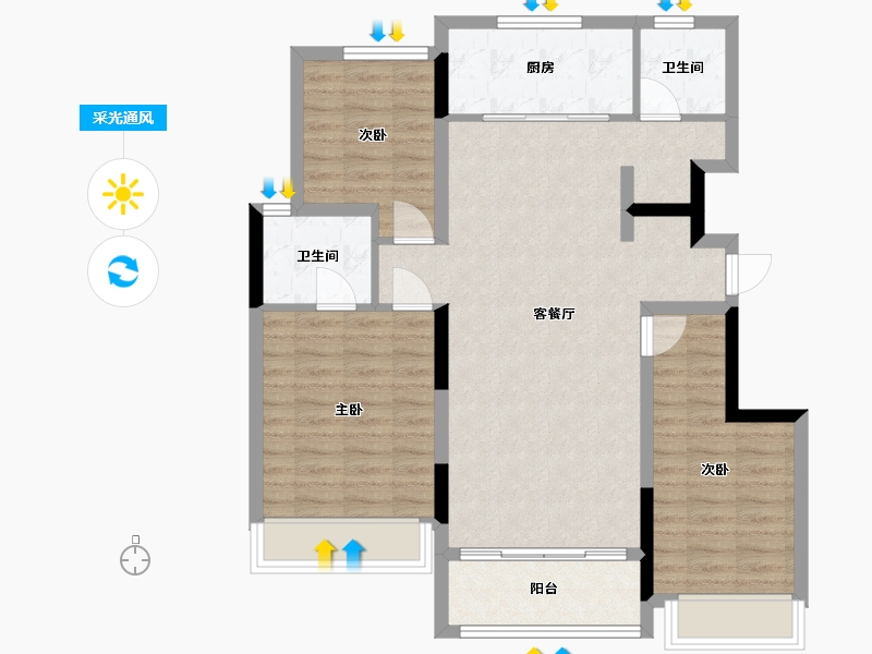 吉林省-长春市-金地江山风华-97.76-户型库-采光通风