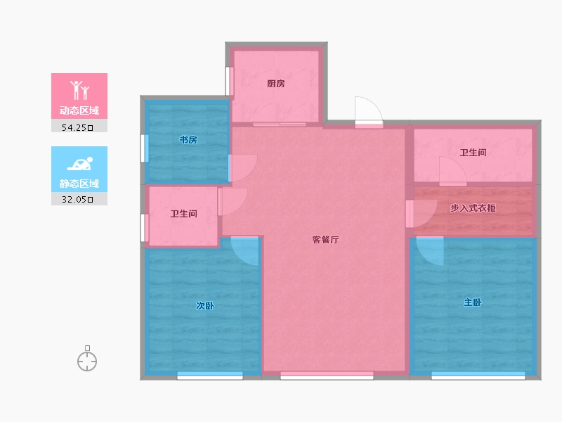 新疆维吾尔自治区-乌鲁木齐市-上城Uptown-85.50-户型库-动静分区