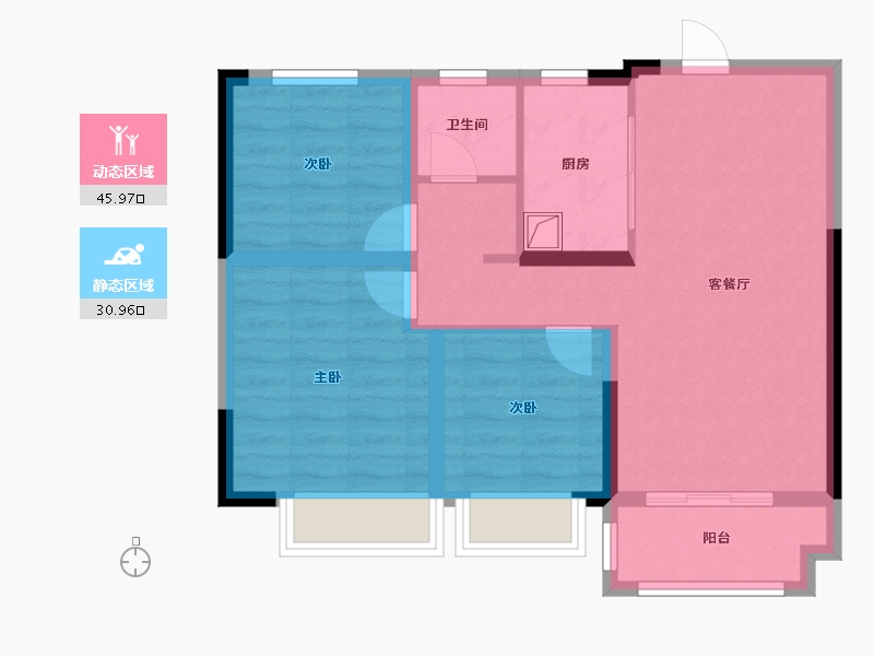 安徽省-合肥市-远洋庐玥风景-68.00-户型库-动静分区