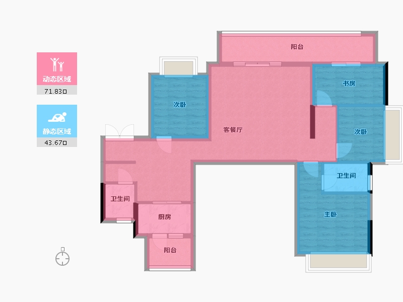 贵州省-铜仁市-名城国宾府-112.00-户型库-动静分区